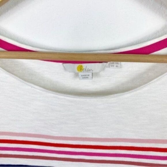 Boden Paulina Jersey Dress Ivory Multi Stripe Size 6 - Picture 2 of 7